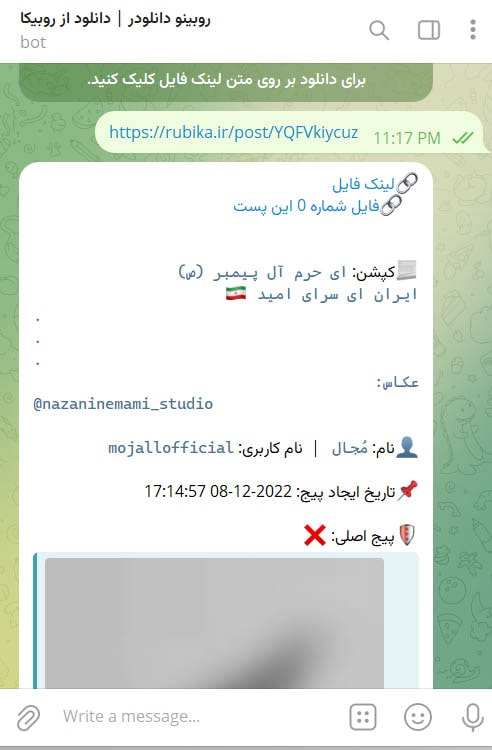 ربات روبینو دانلودر | دانلود از روبیکا